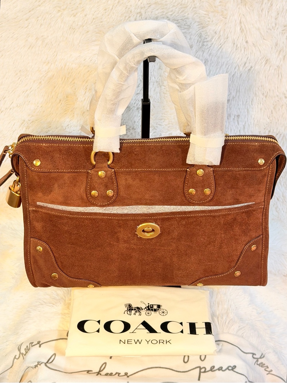 Coach Rhyder Satchel Bag 38 in Brass/Dark Chocolate NWT